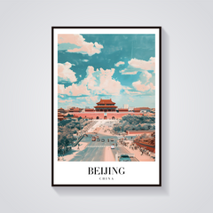 Beijing Tiananmen Vintage Poster