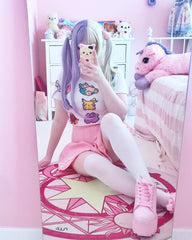 Split Lavender Cosplay Wig