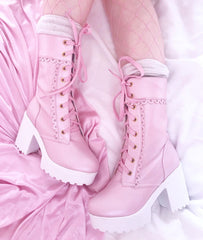 Chunky Lace Platform Boots