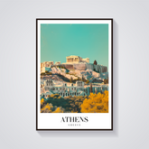 Athens Acropolis Vintage Poster