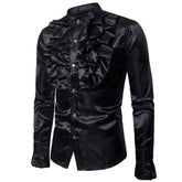 Black satin steampunk shirt