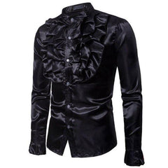 Black satin steampunk shirt
