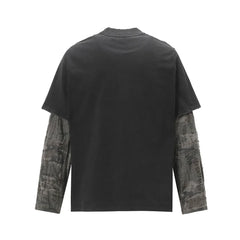 Grunge Y2K Mock Layered Long Sleeve Top
