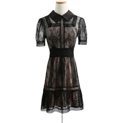 'Night Hawk' Black Alt Mesh Lace Dress