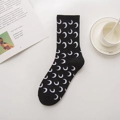 Luna Skateboard Unisex Harajuku Socks