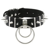 Black Spike Ring Choker