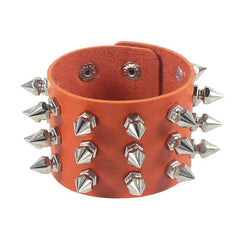 Multi Color Goth PU Leather Metal Spike Wristband