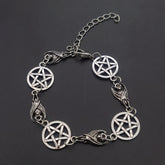 Occult Dark Goth Pentagram Bat Bracelet