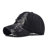 Black Alt Embroidery Ripped Cap