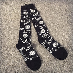 Black Harajuku Ouija Themed Socks