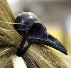 Gothic Metal Raven Skull Elastic Hair Tie Band