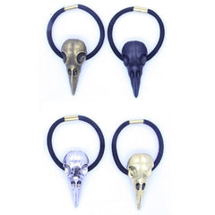 Gothic Metal Raven Skull Elastic Hair Tie Band