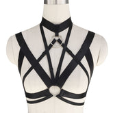 'Hot Mess' Black Goth O' Ring Harness