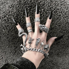 4Pcs Snake Ring Set