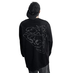 Y2K Satan Club Graphic Print Long Sleeve Top T-Shirt