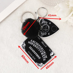 Pom Pom Ouija Planchette Keychain Handbag Charm (Various Designs)