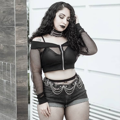 Gothic Fishnet zip up Jacket