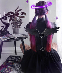 Goth 'Angel of Death' Goth Grunge Faux Leather Angel Wing Harness