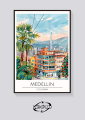 Medellin Cityscape Poster