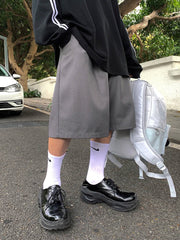Mens Pleated Y2K Bermuda Shorts