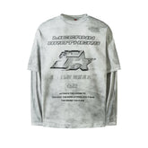 Mock Layered Y2K Racing Graphic Long Sleeve Top