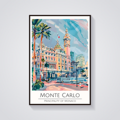 Monte Carlo Casino Retro Poster
