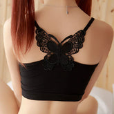 Goth Grunge Black Butterfly Crop Top