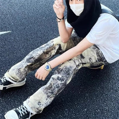 Oil Painting Style Graphic Baggy Jeans
