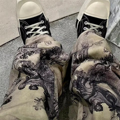 Oil Painting Style Graphic Baggy Jeans