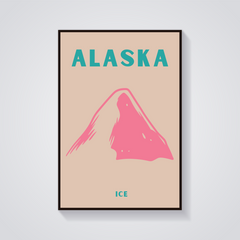 Preppy Alaska Ice Mountain Poster