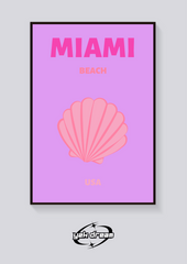 Preppy Miami Beach Seashell Poster