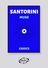 Preppy Santorini Muse Greece Poster