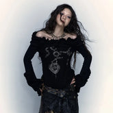 Black Grunge Aesthetic Knitted Top