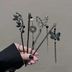Butterfly Flower Tassel Hair Pins