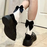 White Alt Cute Kawaii Lolita Ribbon Socks