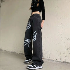 Skeleton Themed Baggy Pants