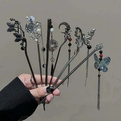 Butterfly Flower Tassel Hair Pins