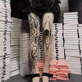 Black Goth Spider Skin Color Tights