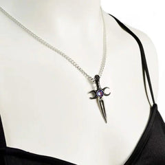 Gothic Sword Rhinestone Necklace
