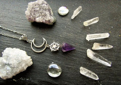Purple Luna Witch Necklace with Amethyst