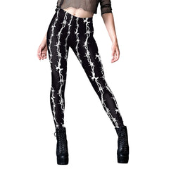Goth Black Divination Print Leggings