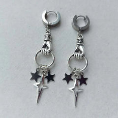 Alt Black Star Earrings