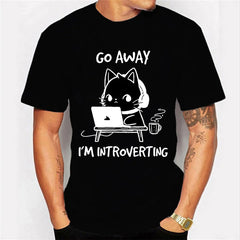 'Go Away I'm Introverting' Cat Gamer Tshirt