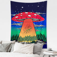 Alien Mushroom Psychedelic Tapestry