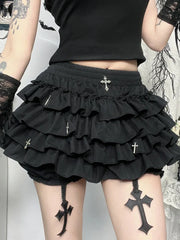 Black Mall Goth Mini Skirt