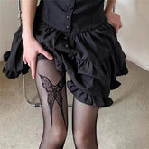 Goth Black Alt Mesh Fishnet Butterfly Stockings