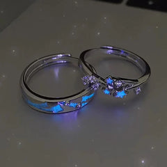 2Pc Luminous Star Adjustable Rings