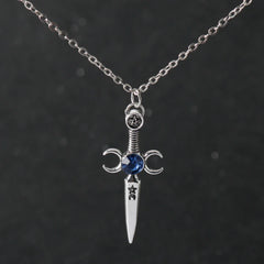 Gothic Sword Rhinestone Necklace