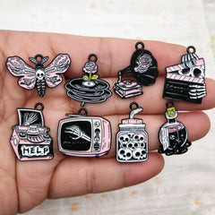 Halloween Themed Skull Charm Enamel Pins