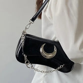 Black Moon Chain Under Arm Hand Bag